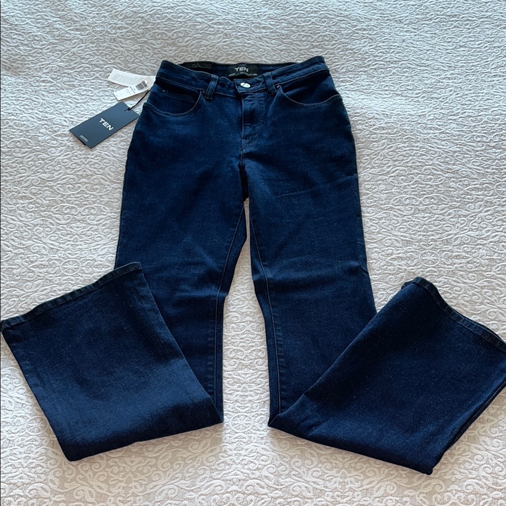 Aritzia TEN Dark Blue Flare Jeans